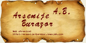 Arsenije Burazor vizit kartica